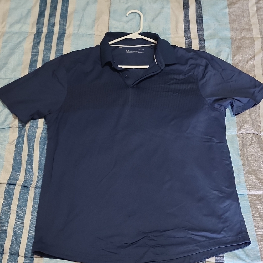 Men's Under Armour Navy Blue Polo Shirt Large